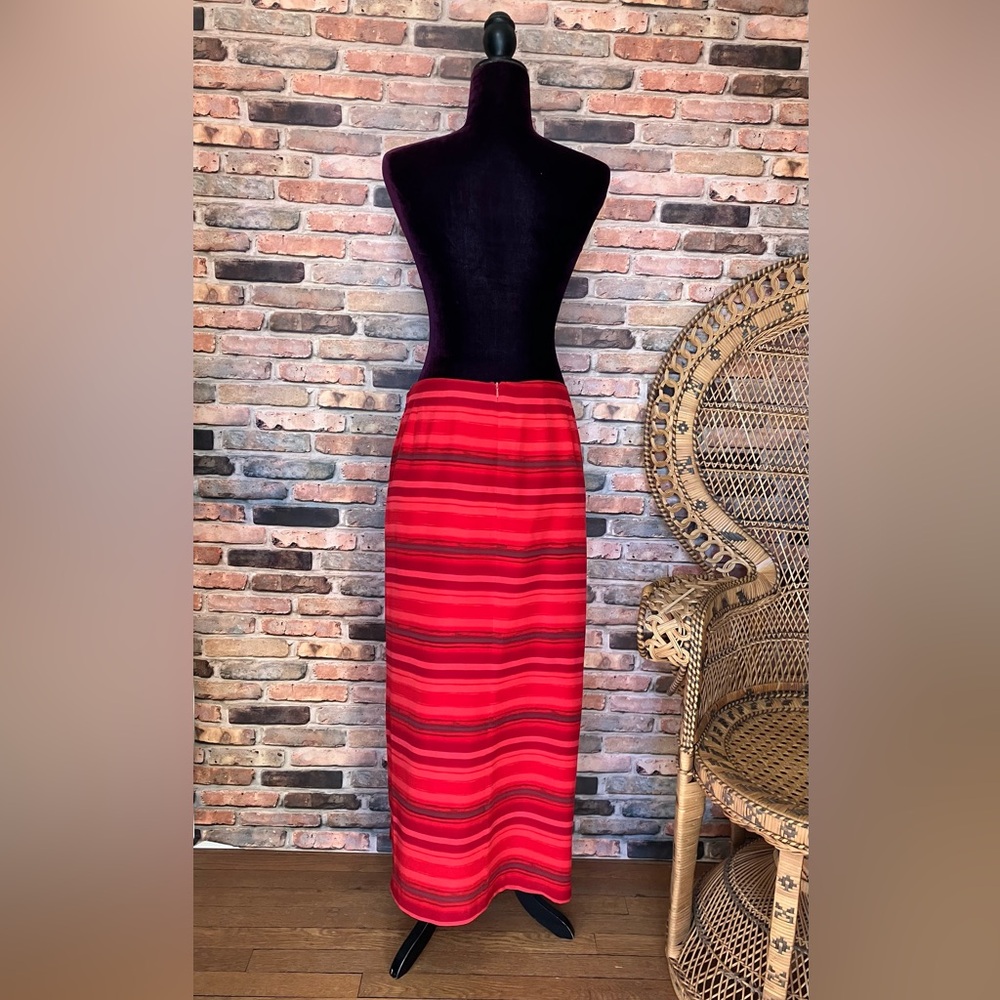 Spenser Jeremy Red Silk Wrap Skirt